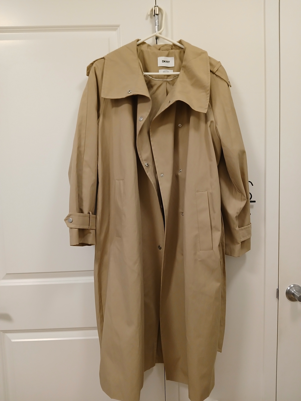 DKNY Khaki Beige Long Trench Coat